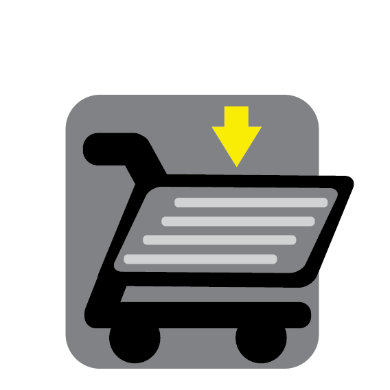 Material Design Icon for shop with grey background.