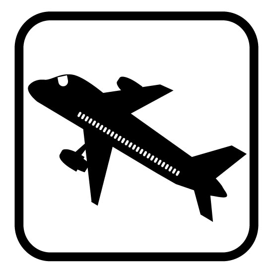 Symbols icon of airplane.