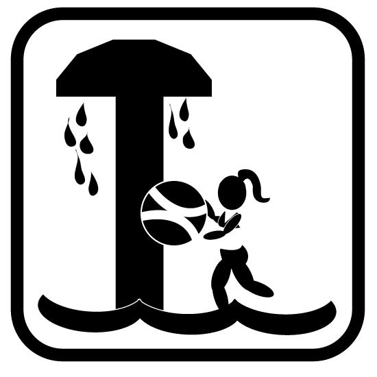 Symbols icon of water park shower.