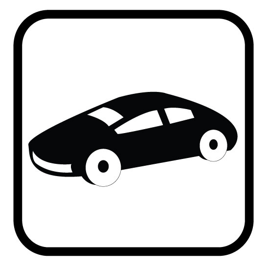 Symbols icon of bird character car.