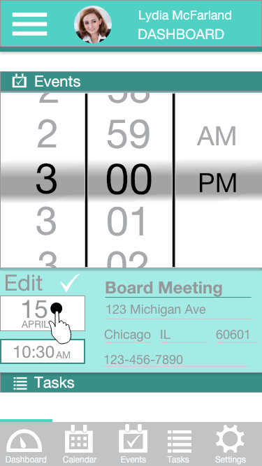 Dashboard Calendar Prototype.