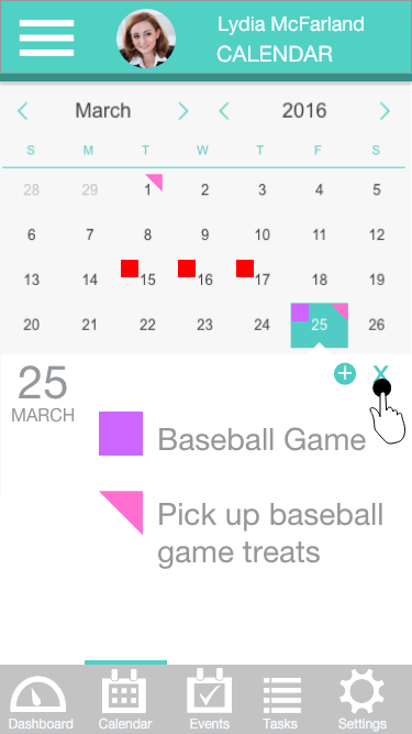 Dashboard Calendar Prototype.