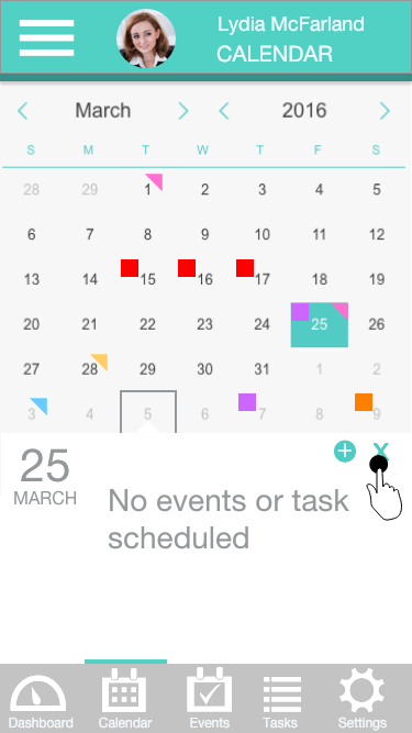 Dashboard Calendar Prototype.